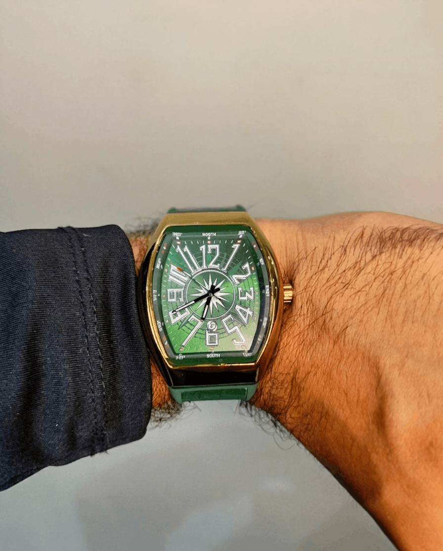 FM Vanguard Yachting Green - Golden Dial - AAA Quality.