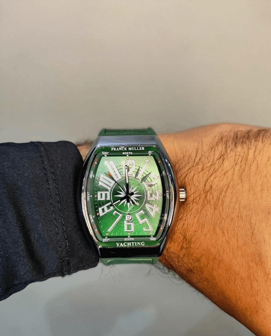 FM Vanguard Yachting Green - Silver Dial -AAA Quality.