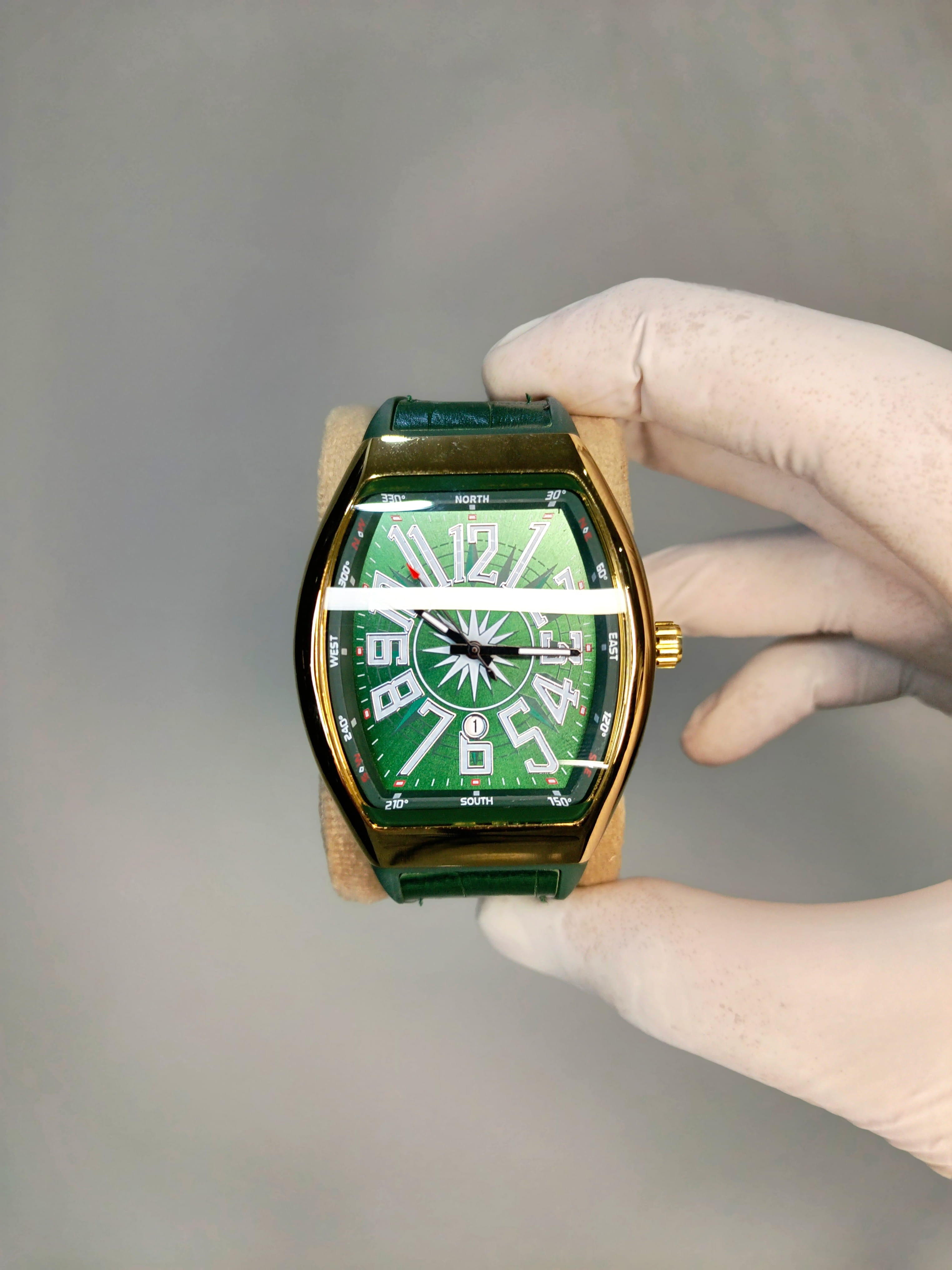 FM Vanguard Yachting Green - Golden Dial - AAA Quality.